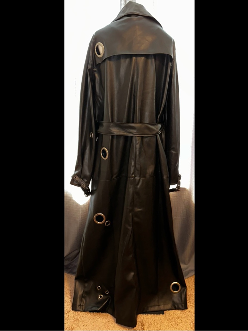 Poster Girl Dolls Kill ‘MISBEHAVING’ Faux Leather Trench Coat O Ring XL NWT - Picture 6 of 15
